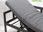 Bonsai Home Σετ Σαλόνι 3τμχ Μεταλλικό Εξωτερικού χώρου με Μετατροπή σε Ξαπλώστρα Ανθρακί