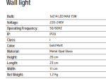 ΑΠΛΙΚΑ ΦΩΤΙΣΤΙΚΟ ΤΟΙΧΟΥ LED 15W ΣΕ ΧΡΥΣΟ ΜΑΤ 1996 | ZAMBELIS LIGHTS