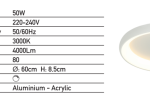ΦΩΤΙΣΤΙΚΟ ΟΡΟΦΗΣ ΠΛΑΦΟΝΙΕΡΑ Ø60 50W ΛΕΥΚΟ 2049 | ZAMBELIS LIGHTS