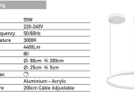 ΚΡΕΜΑΣΤΟ ΦΩΤΙΣΤΙΚΟ ΟΡΟΦΗΣ LED 55W DIMMABLE ΑΛΟΥΜΙΝΙΟΥ ΧΡΥΣΟ Ø80 22240 | ZAMBELIS LIGHTS