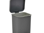 Inart Κάδος Απορριμμάτων Με Πεντάλ Pl Γκρι 12 Lt 26X27X33