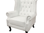 ΠΟΛΥΘΡΟΝΑ-ΜΠΕΡΖΕΡΑ T.CHESTERFIELD POLINA HM0053.02 PU ΛΕΥΚΟ ΜΑΤ 83x75x107Yεκ.