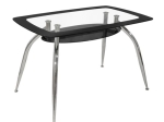 ΤΡΑΠΕΖΙ NORRIS 120Χ75Χ75ΕΚ HM0086.02 ΓΥΑΛΙΝΟ ΜΑΥΡΟ