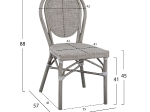 ΚΑΡΕΚΛΑ ΑΛΟΥΜΙΝΙΟΥ KASON BAMBOO LOOK ΠΑΤΙΝΑ ΓΚΡΙ ΜΕ TEXTLINE 45x57x88 εκ. HM5109