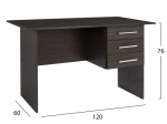 ΓΡΑΦΕΙΟ ΜΕΛΑΜΙΝΗΣ ENSLEY HM2029.01 ΜΕ 3 ΣΥΡΤΑΡΙΑ ZEBRANO 120X60X76 εκ.