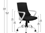 ΚΑΡΕΚΛΑ ΓΡΑΦΕΙΟΥ MALFOI HM1053.01 ΜΑΥΡO MESH & ΠΟΔΙ ΜΕΤΑΛΛΙΚΟ 58x59x103 εκ.