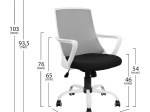 ΚΑΡΕΚΛΑ ΓΡΑΦΕΙΟΥ MALFOI HM1053.21 ΓΚΡΙ MESH & ΠΟΔΙ ΜΕΤΑΛΛΙΚΟ 58x59x103 cm