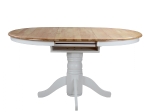 ΤΡΑΠΕΖΙ ΞΥΛΙΝΟ ΣΕ WHITE WASH ΧΡΩΜΑ Φ106(+40)x78Υ εκ.COUNTRY STYLE HM0161