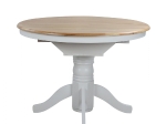 ΤΡΑΠΕΖΙ ΞΥΛΙΝΟ ΣΕ WHITE WASH ΧΡΩΜΑ Φ106(+40)x78Υ εκ.COUNTRY STYLE HM0161