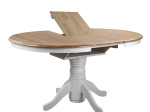 ΤΡΑΠΕΖΙ ΞΥΛΙΝΟ ΣΕ WHITE WASH ΧΡΩΜΑ Φ106(+40)x78Υ εκ.COUNTRY STYLE HM0161
