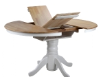 ΤΡΑΠΕΖΙ ΞΥΛΙΝΟ ΣΕ WHITE WASH ΧΡΩΜΑ Φ106(+40)x78Υ εκ.COUNTRY STYLE HM0161