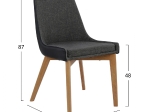 ΚΑΡΕΚΛΑ ALKMINI ΜΕ ΥΦΑΣΜΑ ΓΚΡΙ ΚΑΙ PU MAYΡΟ HM0142.01 49x55x87Υεκ.