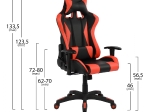ΚΑΡΕΚΛΑ ΓΡΑΦΕΙΟΥ GAMING HM1062.01 SPEED ΜΑΥΡΟ ΚΟΚΚΙΝΟ PU 68,5 x 71,5 x 133,5 εκ.