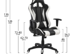 ΚΑΡΕΚΛΑ ΓΡΑΦΕΙΟΥ GAMING HM1062.04 SPEED ΜΑΥΡΟ ΛΕΥΚΟ PU 68,5x71,5x133,5 cm