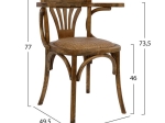 ΚΑΡΕΚΛΑ ΞΥΛΙΝΗ Τ.ΒΙΕΝΝΗΣ ANTIQUE ΦΥΣΙΚΟ HM0180.01 ΜΕ ΨΑΘΑ 58,5x49,5x77 εκ.