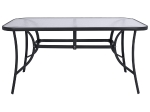 ΤΡΑΠΕΖΙ BRUNO 150X90Χ72Υεκ. ΓΚΡΙ ΜΕΤΑΛΛΙΚΟ ΜΕ ΓΥΑΛΙΝΗ ΕΠΙΦΑΝΕΙΑ HM5145.01