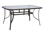ΤΡΑΠΕΖΙ BRUNO 150X90Χ72Υεκ. ΚΑΦΕ ΜΕΤΑΛΛΙΚΟ ΜΕ ΓΥΑΛΙΝΗ ΕΠΙΦΑΝΕΙΑ HM5145.02