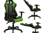 ΠΟΛΥΘΡΟΝΑ GAMING RACING HM1056.03 ΜΑΥΡΟ - ΠΡΑΣΙΝΟ PU 67x70x134 εκ.