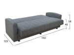 ΚΑΝΑΠΕΣ ΚΡΕΒΑΤΙ 3ΘΕΣΙΟΣ DIMOS V05 ΓΚΡΙ HM3074.03 220x77x83 εκ.