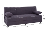 ΚΑΝΑΠΕΣ ΚΡΕΒΑΤΙ 3ΘΕΣΙΟΣ EGE 1206 ΓΚΡΙ HM3067.03 190x84x79Υ εκ.