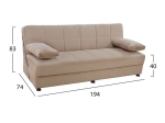 ΚΑΝΑΠΕΣ ΚΡΕΒΑΤΙ 3ΘΕΣΙΟΣ EGE 1221 ΜΠΕΖ HM3067.05 194x74x83Υ εκ.