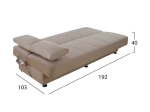ΚΑΝΑΠΕΣ ΚΡΕΒΑΤΙ 3ΘΕΣΙΟΣ EGE 1221 ΜΠΕΖ HM3067.05 194x74x83Υ εκ.