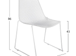 ΚΑΡΕΚΛΑ ΜΕΤΑΛΛΙΚΗ MESH ΛΕΥΚΗ URANIA HM8011.02 56x58,5x86cm
