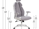 ΚΑΡΕΚΛΑ ΓΡΑΦΕΙΟΥ SALENA HM1086.10 ΣΕ ΓΚΡΙ ΛΕΥΚΟ ΧΡΩΜΑ 65x73x130 εκ.