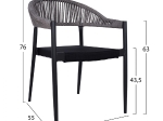ΠΟΛΥΘΡΟΝΑ ΑΛΟΥΜΙΝΙΟΥ RAINA ΓΚΡΙ HM5299.02 ΜΕ ROUND WICKER ΑΝΟΙΧΤΟ ΓΚΡΙ 56x55x76Υεκ.
