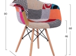 ΠΟΛΥΘΡΟΝΑ ΜΕ ΞΥΛΙΝΑ ΠΟΔΙΑ & ΚΑΘΙΣΜΑ PATCHWORK MIRTO HM005.25 63x57x80 εκ.