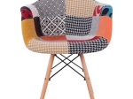 ΠΟΛΥΘΡΟΝΑ ΜΕ ΞΥΛΙΝΑ ΠΟΔΙΑ & ΚΑΘΙΣΜΑ PATCHWORK MIRTO HM005.25 63x57x80 εκ.