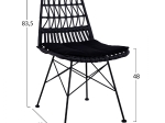 ΚΑΡΕΚΛΑ ΜΕΤΑΛΛΙΚΗ ΜΕ ΜΑΞΙΛΑΡΙ ALLEGRA HM5453 ΜΕ WICKER ΜΑΥΡΟ 48x60x83,5Υ εκ