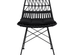 ΚΑΡΕΚΛΑ ΜΕΤΑΛΛΙΚΗ ΜΕ ΜΑΞΙΛΑΡΙ ALLEGRA HM5453 ΜΕ WICKER ΜΑΥΡΟ 48x60x83,5Υ εκ