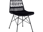 ΚΑΡΕΚΛΑ ΜΕΤΑΛΛΙΚΗ ΜΕ ΜΑΞΙΛΑΡΙ ALLEGRA HM5453 ΜΕ WICKER ΜΑΥΡΟ 48x60x83,5Υ εκ