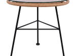 ΤΡΑΠΕΖΙ ΜΕΤΑΛΛΙΚΟ ALLEGRA HM5459 ΜΕ WICKER ΜΠΕΖ ΚΑΙ ΓΥΑΛΙ Φ45Χ46Υεκ.
