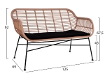 ΣΕΤ ΣΑΛΟΝΙ 4ΤΜΧ ALLEGRA HM5460 ΜΕΤΑΛΛΟ & WICKER ΣΕ ΜΠΕΖ ΧΡΩΜΑ