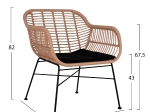 ΣΕΤ ΣΑΛΟΝΙ 4ΤΜΧ ALLEGRA HM5460 ΜΕΤΑΛΛΟ & WICKER ΣΕ ΜΠΕΖ ΧΡΩΜΑ