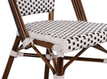 ΚΑΡΕΚΛΑ BISTRO ΑΛΟΥΜΙΝΙΟΥ BAMBOO LOOK ΜΕ ΛΕΥΚΟ-ΜΑΥΡΟ RATTAN HM5566.01 45x54x90Υεκ.