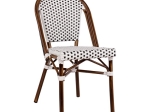 ΚΑΡΕΚΛΑ BISTRO ΑΛΟΥΜΙΝΙΟΥ BAMBOO LOOK ΜΕ ΛΕΥΚΟ-ΜΑΥΡΟ RATTAN HM5566.01 45x54x90Υεκ.