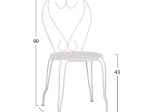 ΚΑΡΕΚΛΑ ΜΕΤΑΛΛΙΚΗ AMORE ΛΕΥΚΗ 42x48x90 εκ. HM5007.12