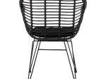 ΠΟΛΥΘΡΟΝΑ ΜΕ ΜΑΞΙΛΑΡΙ ΜΕΤΑΛΛΙΚΗ ALLEGRA HM5450.02 ΜΕ WICKER ΜΑΥΡΟ ΧΡΩΜΑ 58x59x82 εκ.