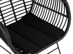 ΠΟΛΥΘΡΟΝΑ ΜΕ ΜΑΞΙΛΑΡΙ ΜΕΤΑΛΛΙΚΗ ALLEGRA HM5450.02 ΜΕ WICKER ΜΑΥΡΟ ΧΡΩΜΑ 58x59x82 εκ.