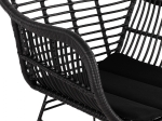ΠΟΛΥΘΡΟΝΑ ΜΕ ΜΑΞΙΛΑΡΙ ΜΕΤΑΛΛΙΚΗ ALLEGRA HM5450.02 ΜΕ WICKER ΜΑΥΡΟ ΧΡΩΜΑ 58x59x82 εκ.
