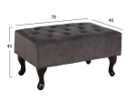 ΤΑΜΠΟΥΡΕ T.CHESTERFIELD EMMA HM226.10 ΓΚΡΙ ΒΕΛΟΥΔΟ-ΠΟΔΙΑ ΣΕ ΣΚΟΥΡΟ ΚΑΦΕ 78x46x40Yεκ