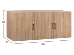 ΠΑΤΑΡΙ 3ΦΥΛΛΗΣ ΝΤΟΥΛΑΠΑΣ CARLY HM385.02 ΣΕ ΧΡΩΜΑ SONAMA 150X55Χ60Υεκ.