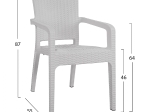 ΠΟΛΥΘΡΟΝΑ ΠΟΛΥΠΡΟΠΥΛΕΝΙΟΥ RATTAN HM5590.04 ΧΡΩΜΑ ΛΕΥΚΟ 58x55x87 cm.