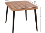 ΣΕΤ 3ΤΜΧ ALLEGRA WICKER ΜΕ ΤΡΑΠΕΖΙ 80X80X78Υ ΜΠΕΖ & ΜΑΥΡΟ ΧΡΩΜΑ HM10486
