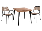 ΣΕΤ 3ΤΜΧ ALLEGRA WICKER ΜΕ ΤΡΑΠΕΖΙ 80X80X78Υ ΜΠΕΖ & ΜΑΥΡΟ ΧΡΩΜΑ HM10486
