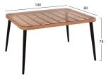 ΣΕΤ 5ΤΜΧ ALLEGRA WICKER ΜΕ ΤΡΑΠΕΖΙ 140X80Χ78Υ ΜΠΕΖ & ΜΑΥΡΟ ΧΡΩΜΑ HM10490