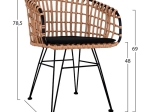 ΣΕΤ 7ΤΜΧ ALLEGRA WICKER ΜΕ ΤΡΑΠΕΖΙ 160X90X78Υ ΜΠΕΖ & ΜΑΥΡΟ ΧΡΩΜΑ HM10496